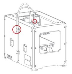 Lắp sợi dây dẫn nhựa và cuộn nhựa vào máy in 3D FlashForge/Replicator 2
