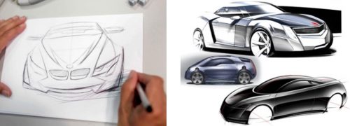 Xuất phát từ Ý Tưởng sơ khai, các họa sỹ chuyên nghiệp sẽ vẽ thật nhiều những mẫu mã mới lạ, sau đó các phòng ban trong công ty sẽ họp và chọn lọc để loại các phác thảo không phù hợp dựa trên những tiêu chí cơ bản ban đầu.
