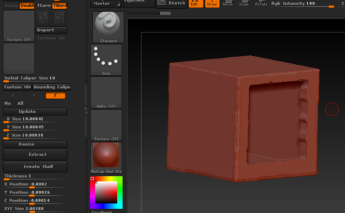 Tối ưu thickness zbrush, tạo bề dày zbrush để in 3d